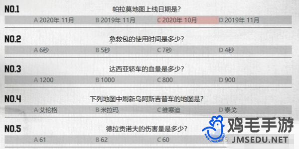 《PUBG》重返故地答题答案大全